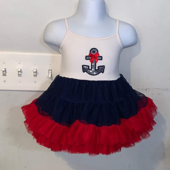 Polka Tots Red White & Blue Nautical Themed Dress ⚓️ MUST SEE!!! - Picture 1 of 6